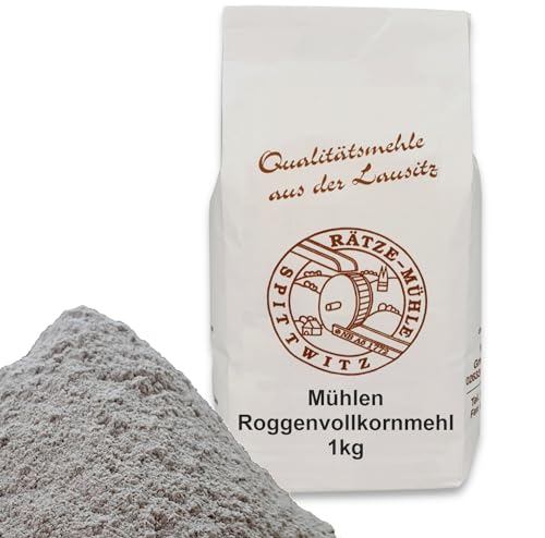 Mühlen Roggenvollkornmehl 1000g frisch aus der Rätze-Mühle in bester Qualität 100% regional und naturbelassen 1-kg von zanasta