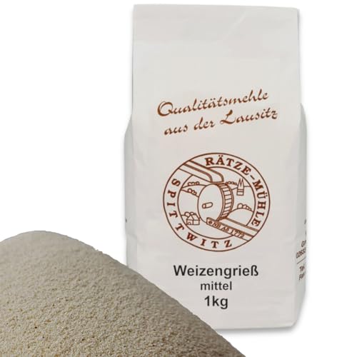 Mühlen Weizengrieß 1000g mittel frisch aus der Rätze-Mühle 100% naturbelassen aus regionalen Weichweizen 1 kg von zanasta