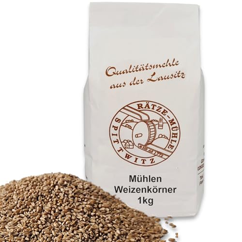 Mühlen Weizenkörner 1 kg ganzes Korn, gereinigt, in bester Qualität frisch aus der Rätze-Mühle 1000g von zanasta