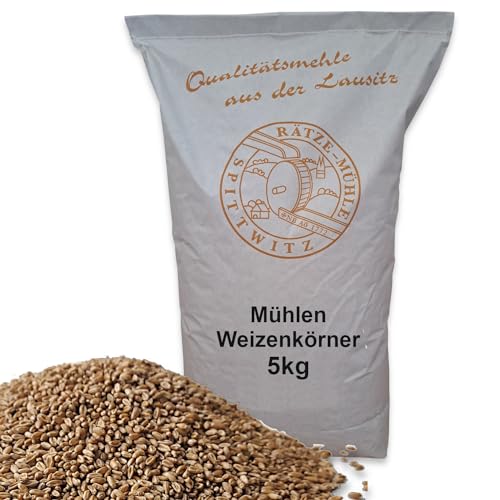 Mühlen Weizenkörner 5kg ganzes Korn, gereinigt, in bester Qualität frisch aus der Rätze-Mühle 5000g von zanasta