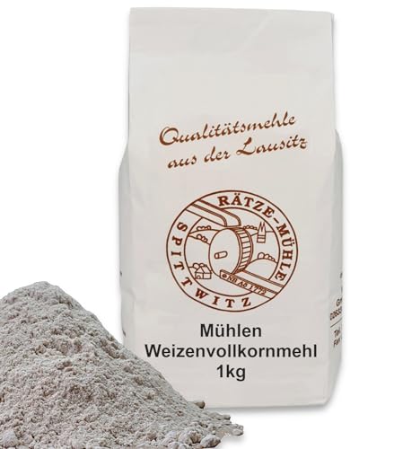 Mühlen Weizenvollkornmehl 1000g frisch aus der Rätze-Mühle in bester Qualität 100% regional und naturbelassen 1-kg von zanasta