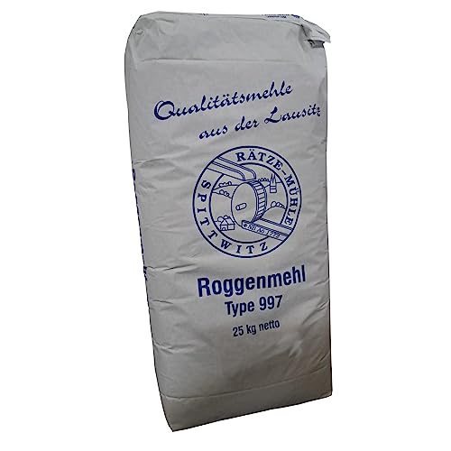 Roggenmehl 25 kg Typ 997 von Rätze-Mühle aus regionalen, naturbelassenen Roggen von zanasta