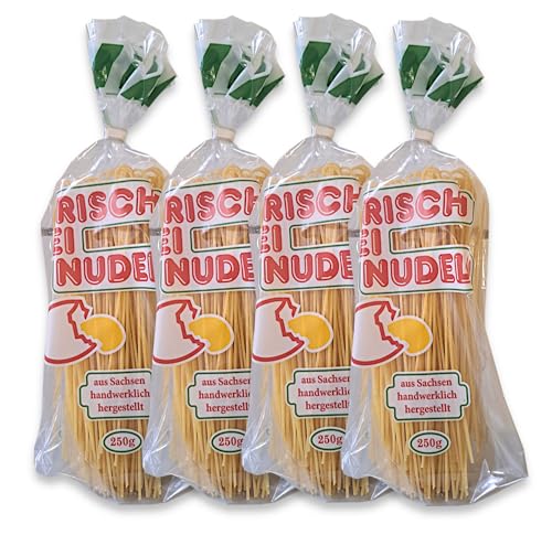 Spaghetti 4x 250g mit Frisch-Ei | 100% regional und natürlich aus sächsischer Manufaktur Frischei-Nudeln aus Hartweizengrieß von zanasta