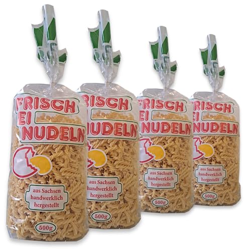 Spirelli 4x 500g mit Frisch-Ei | 100% regional und natürlich aus sächsischer Manufaktur Frischei-Nudeln aus Hartweizengrieß von zanasta