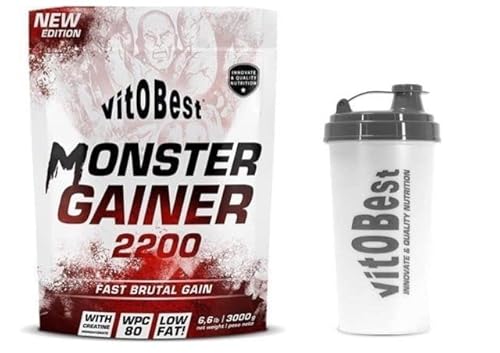 VITOBEST Monster gainer 2200 Erdbeergeschmack, 3000 g + Schneebesen VITOBEST Monster gainer 2200 Erdbeergeschmack, 3000 g + Schneebesen von zerolab