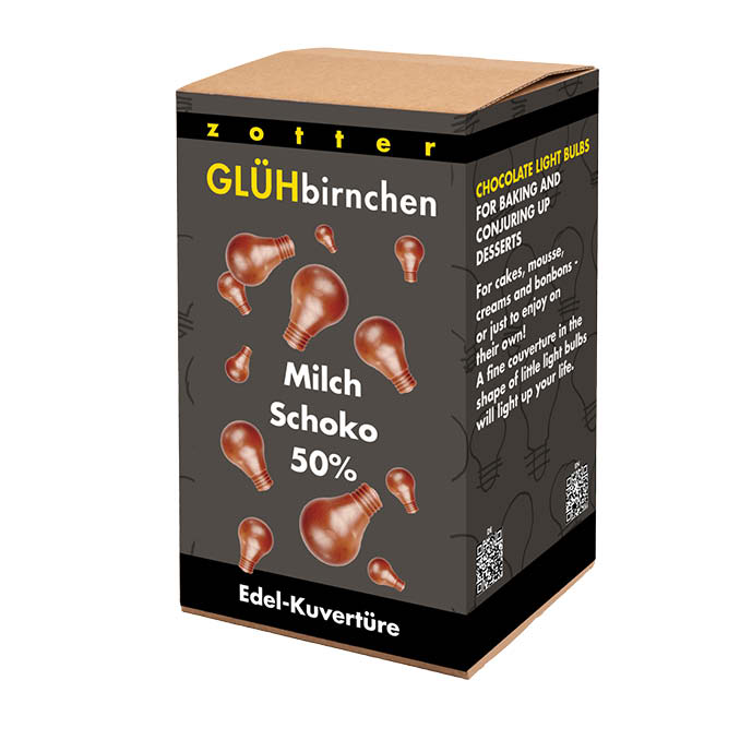 Glühbirnchen – 50% Milchschoko 1000g von zotter