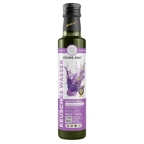 Zühre Ana® Keusches Wasser - Extrahiertes Mönchspfffer, Unregelmäßigkeit der Menstruation, Schmerz und Krampf, Depressionen und Angstzustände, Pilze und Bakterien, Natürliches Aroma (500 ml) von zühre ana