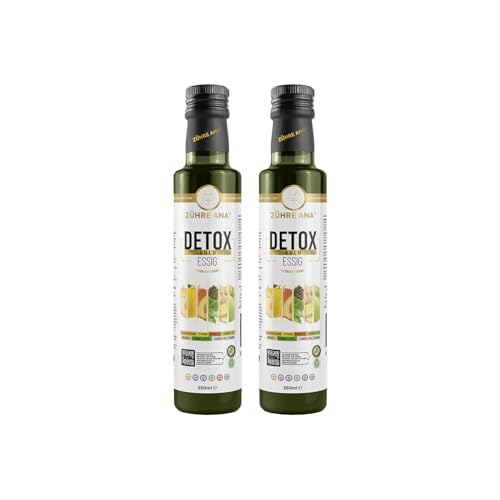 Zühre Ana Detox Gold-Essig – Natürlich fermentierter Essig für Gewichtsmanagement & Entgiftung – reduziert oxidativen Stress – Entfernt Ödeme – 2X250ml, Vegan von zühre ana