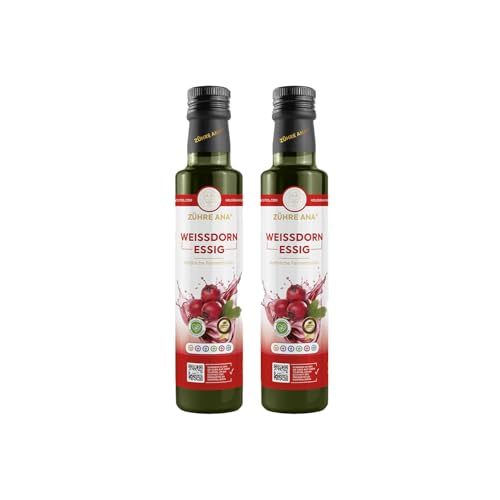 Zühre Ana Weißdornessig - Natürlich fermentiert, Natürliche Kraft für Hormonbalance und Lebergesundheit, Vitamin C und Phenols - Vegan (2x500ml) von zühre ana